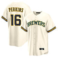 Punc M.Brewers #16 Blake Perkins Player Cream Home Game Stitched Jerseys