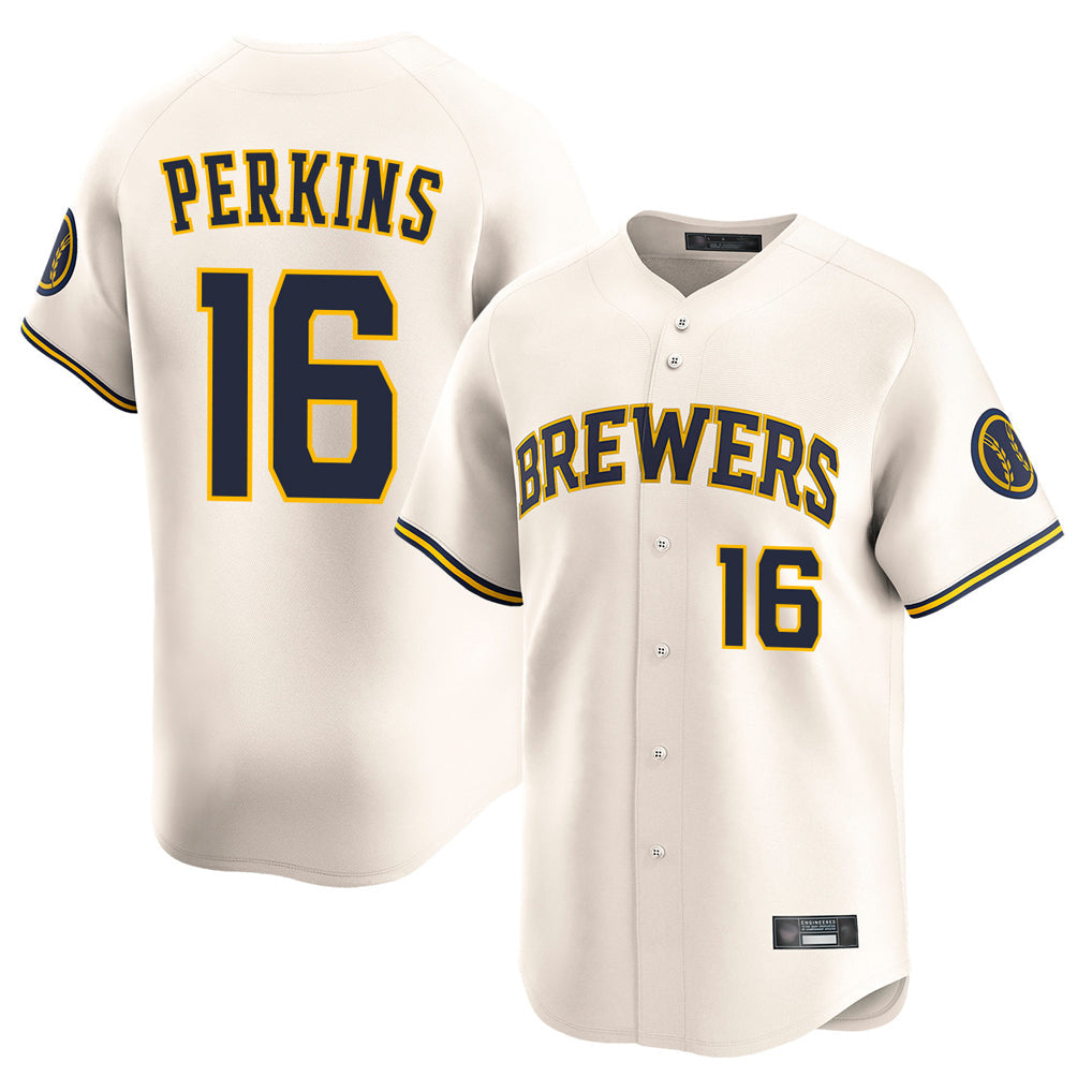 Punc M.Brewers #16 Blake Perkins Player Cream Home Limited Game Stitched Jerseys