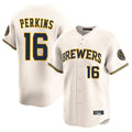 Punc M.Brewers #16 Blake Perkins Player Cream Home Limited Game Stitched Jerseys