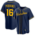 Punc M.Brewers #16 Blake Perkins Player Navy Home Game Stitched Jerseys