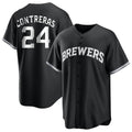 Punc M.Brewers #24 William Contreras Player Black Game Home Stitched Jerseys