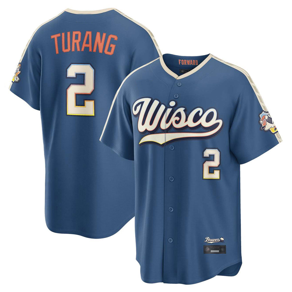 Punc M.Brewers #2 Brice Turang Player Blue 2026 City Connect Home Game Stitched Jerseys