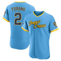 Punc M.Brewers #2 Brice Turang Player Light Blue City Connect Home Limited Elite Stitched Jerseys