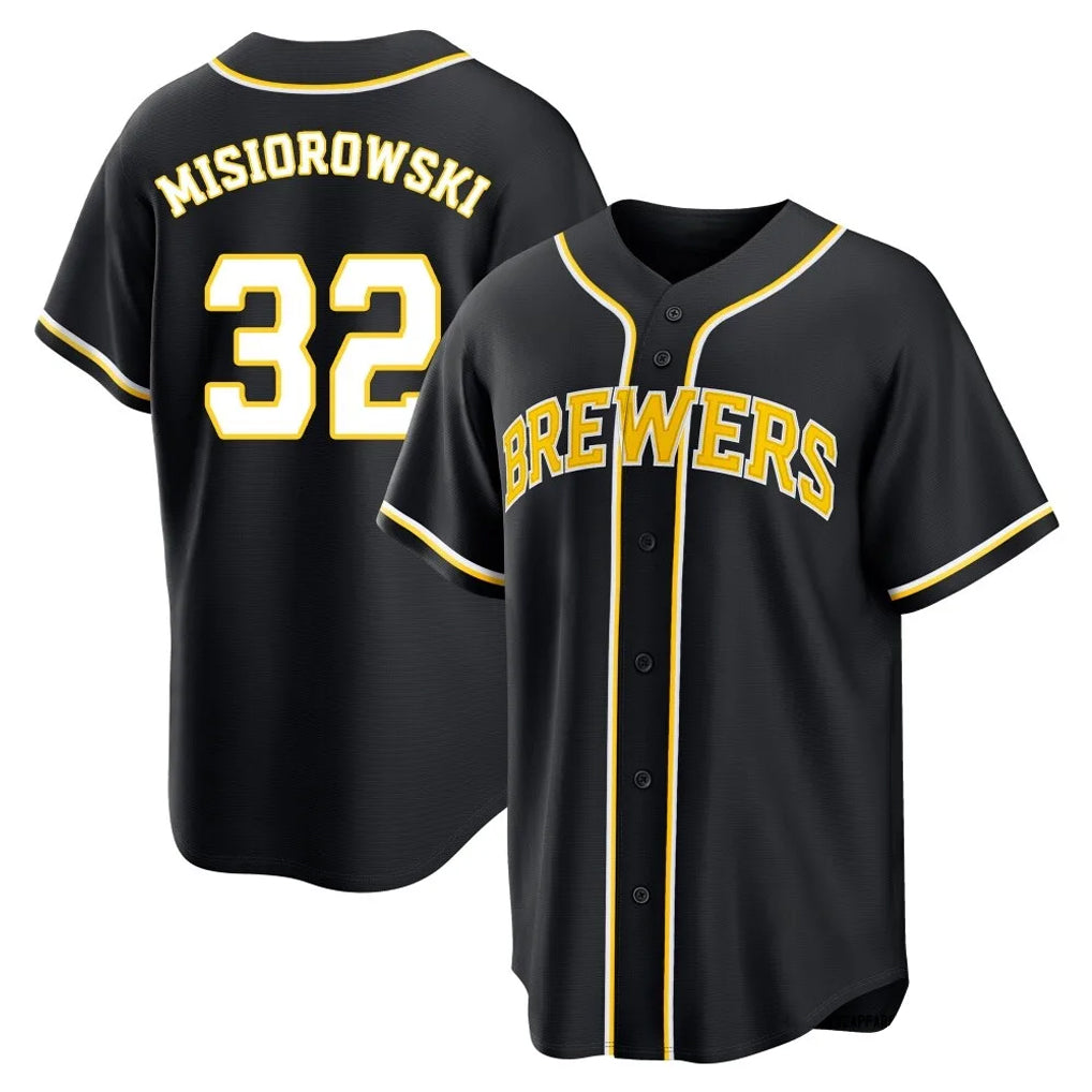 Punc M.Brewers #32 Jacob Misiorowski Player Black Fashion Out Home Game Stitched Jerseys