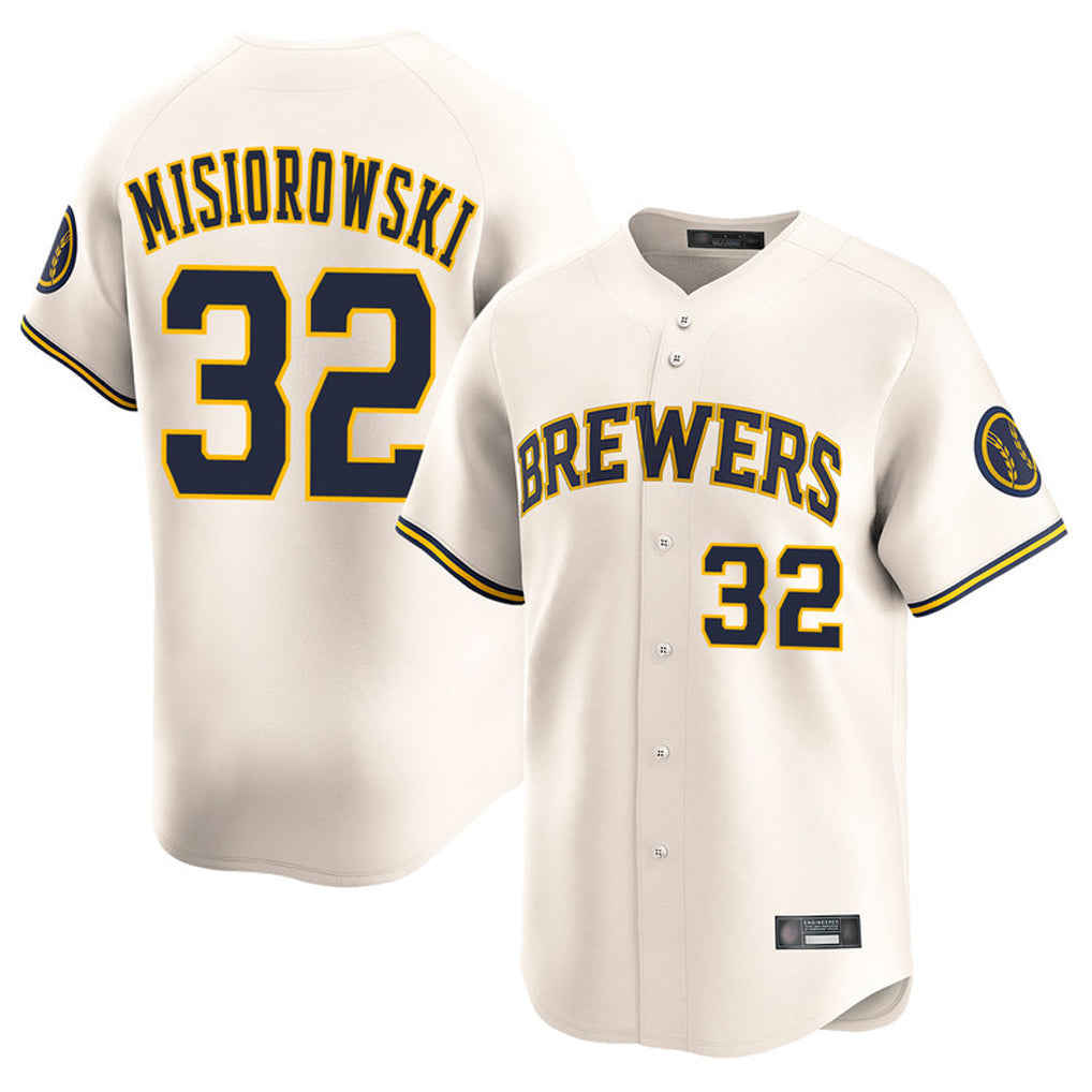 Punc M.Brewers #32 Jacob Misiorowski Player Cream Home Limited Game Stitched Jerseys