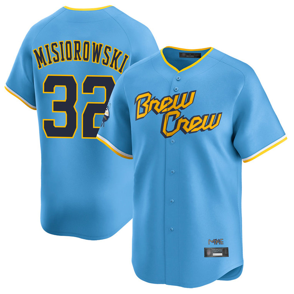 Punc M.Brewers #32 Jacob Misiorowski Player Light Blue City Connect Home Limited Stitched Jerseys