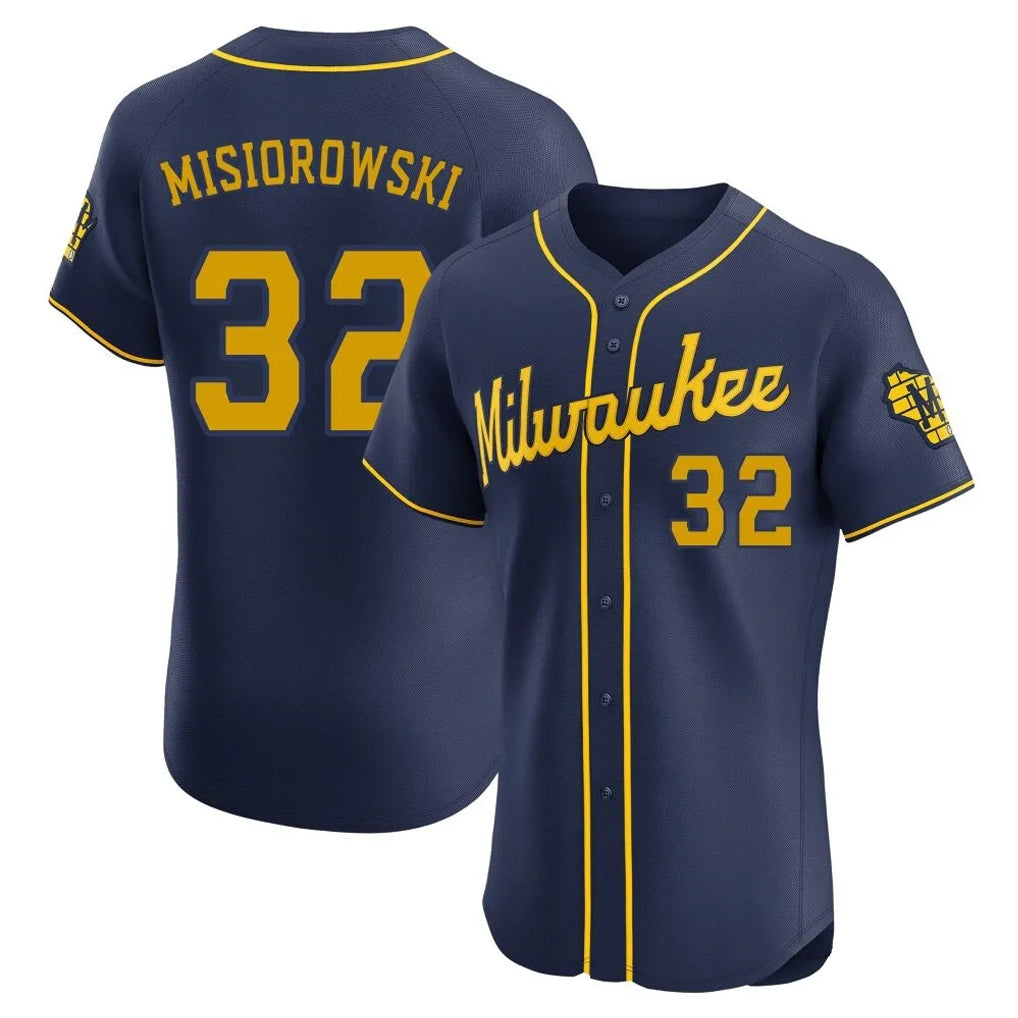 Punc M.Brewers #32 Jacob Misiorowski Player Navy Home Limited Elite Stitched Jerseys