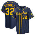 Punc M.Brewers #32 Jacob Misiorowski Player Navy Home Stadium Game Stitched Jerseys