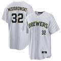 Punc M.Brewers #32 Jacob Misiorowski Player White Stripes Limited Game Home Stitched Jerseys