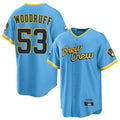 Punc M.Brewers #53 Brandon Woodruff Player Light Blue City Connect Home Game Stitched Jerseys