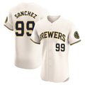 Punc M.Brewers #99 Gary Sanchez Player Cream Home Limited Elite Stitched Jerseys