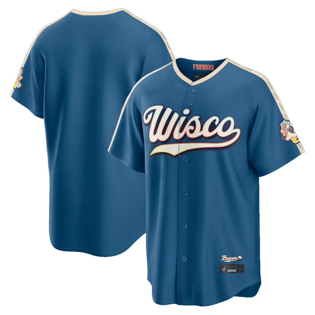 Punc M.Brewers Blank Player Blue 2026 City Connect Home Game Stitched Jerseys
