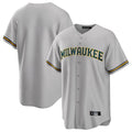 Punc M.Brewers Blank Player Gray Home Game Stitched Jerseys