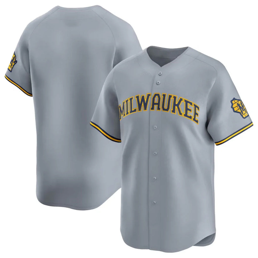 Punc M.Brewers Blank Player Gray Home Limited Stitched Jerseys