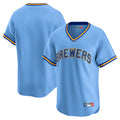 Punc M.Brewers Blank Player Light Blue Cooperstown Collection T-shirt Stitched Jerseys