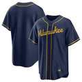 Punc M.Brewers Blank Player Navy Home Game Stitched Jerseys