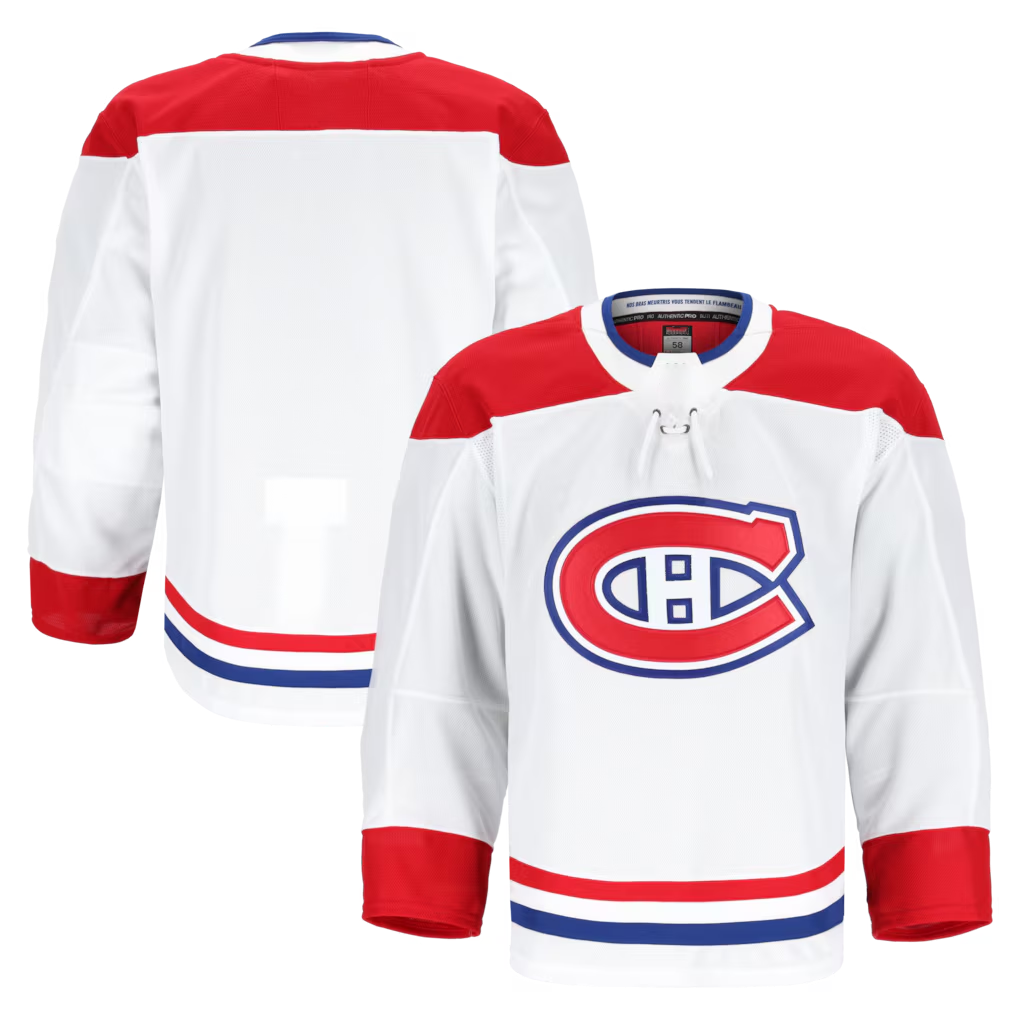 Punc M.Canadiens White Away Authentic Pro Jerseys