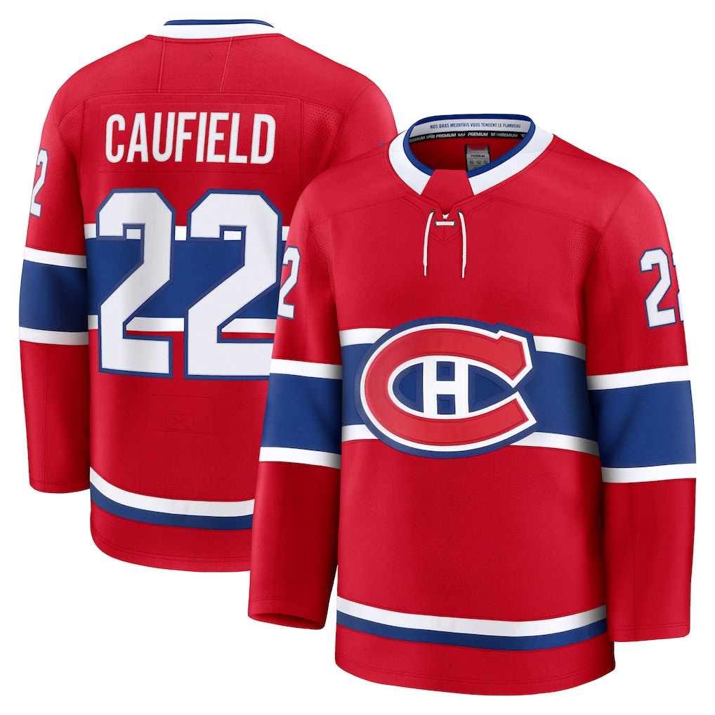 Punc M.Canadiens #22 Cole Caufield Red Home Premium Jerseys