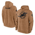 Punc M.Dolphins Brown Salute to Service Hoodies Limited Game Blank Player Stitched Jerseys