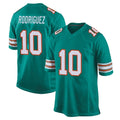 Punc M.Dolphins #10 Jacob Rodriguez Player Aqua Alternate Home Game Stitched Jerseys