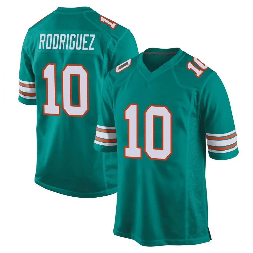 Punc M.Dolphins #10 Jacob Rodriguez Player Aqua Alternate Home Game Stitched Jerseys