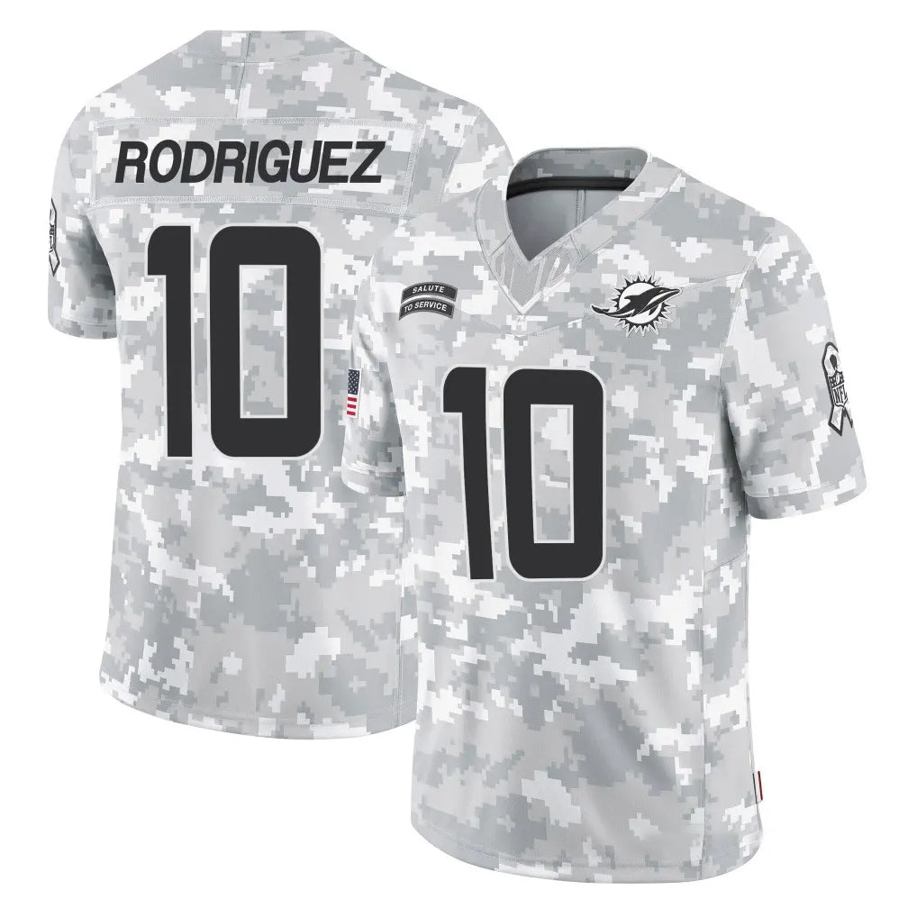 Punc M.Dolphins #10 Jacob Rodriguez Player Arctic Camo Salute To Service Limited Game Stitched Jerseys