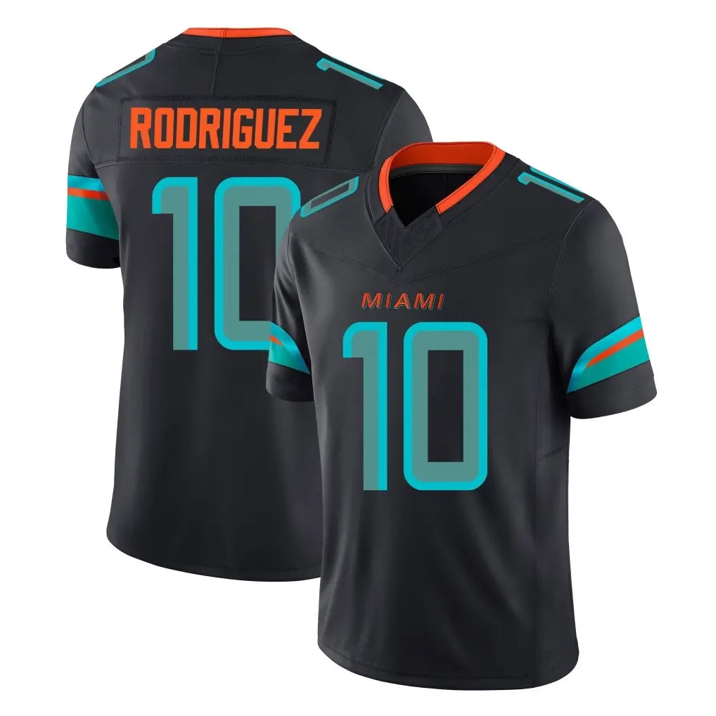Punc M.Dolphins #10 Jacob Rodriguez Player Black Limited Pitch Rivalries Collection Home Game Stitched Jerseys