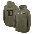 Punc M.Dolphins #10 Jacob Rodriguez Player Olive Salute to Service Pullover Hoodies Limited Stitched Jerseys