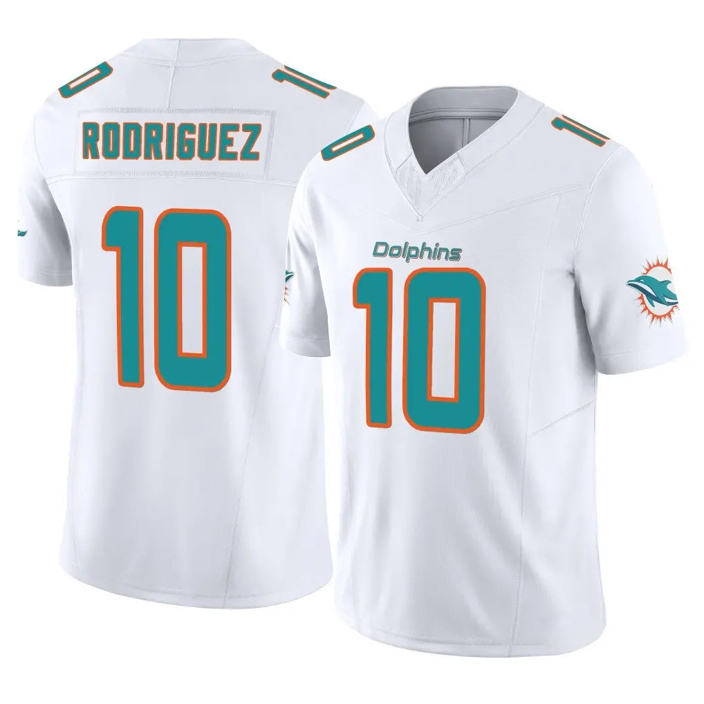 Punc M.Dolphins #10 Jacob Rodriguez Player White Limited Vapor F.U.S.E. Home Game Stitched Jerseys