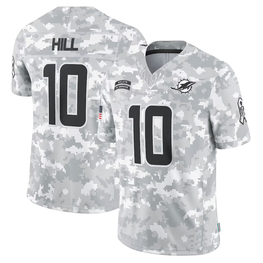 Punc M.Dolphins #10 Tyreek Hill Player Arctic Camo Salute to Service Limited Stitched Jerseys
