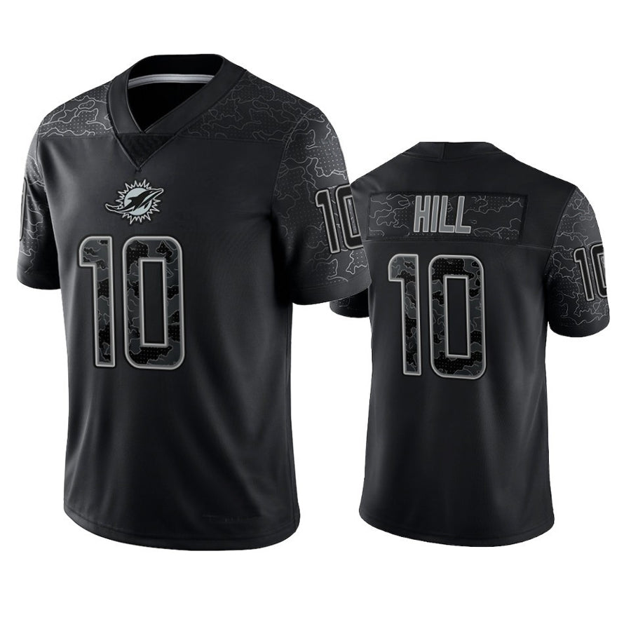 Punc M.Dolphins #10 Tyreek Hill Player Black RFLCTV Limited Stitched Jerseys