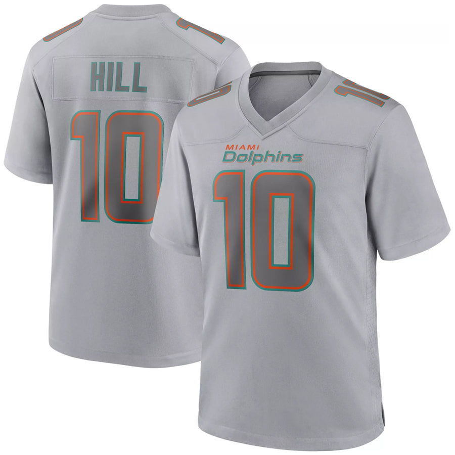 Punc M.Dolphins #10 Tyreek Hill Player Grey Atmosphere Fashion Stitched Jerseys