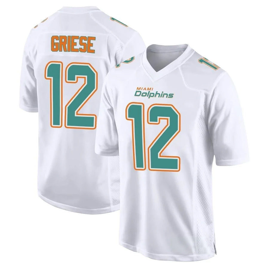 Punc M.Dolphins #12 Bob Griese Player White Fashion Game Stitched Jerseys