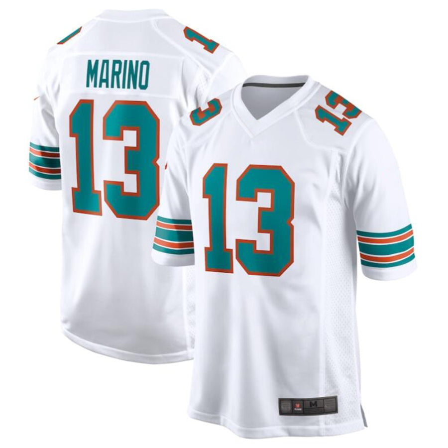 Punc M.Dolphins #13 Dan Marino White Retired Player Jersey American Stitched Jerseys