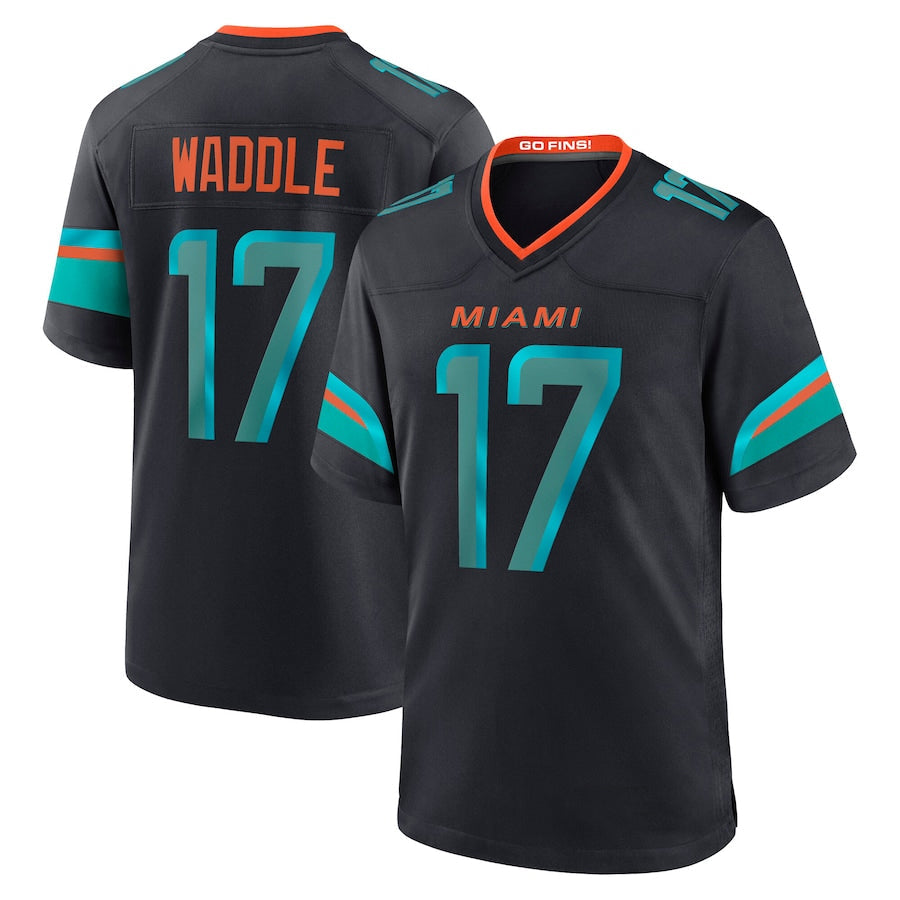 Punc M.Dolphins #17 Jaylen Waddle Player Blue Rivalries Collection Game Stitched Jerseys
