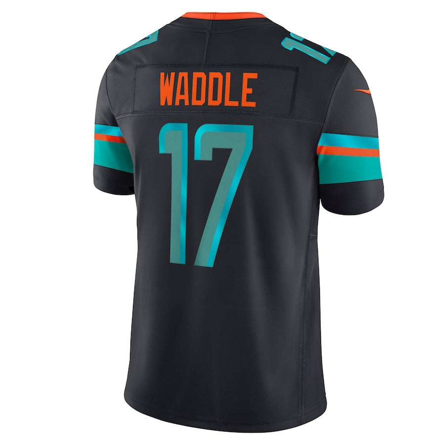 Punc M.Dolphins #17 Jaylen Waddle Player Blue Rivalries Collection Vapor Limited Stitched Jersey