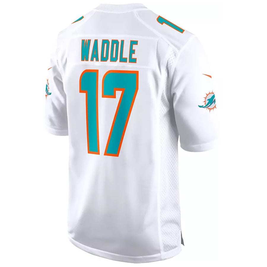Punc M.Dolphins #17 Jaylen Waddle Player White Home Game Stitched Jerseys