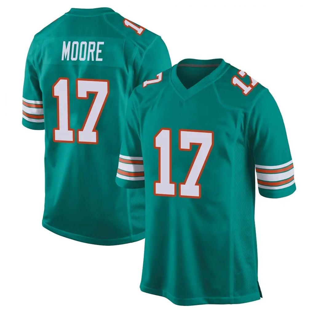 Punc M.Dolphins #17 Trey Moore Player Aqua Alternate Home Game Stitched Jerseys
