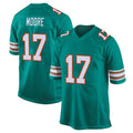 Punc M.Dolphins #17 Trey Moore Player Aqua Alternate Home Game Stitched Jerseys