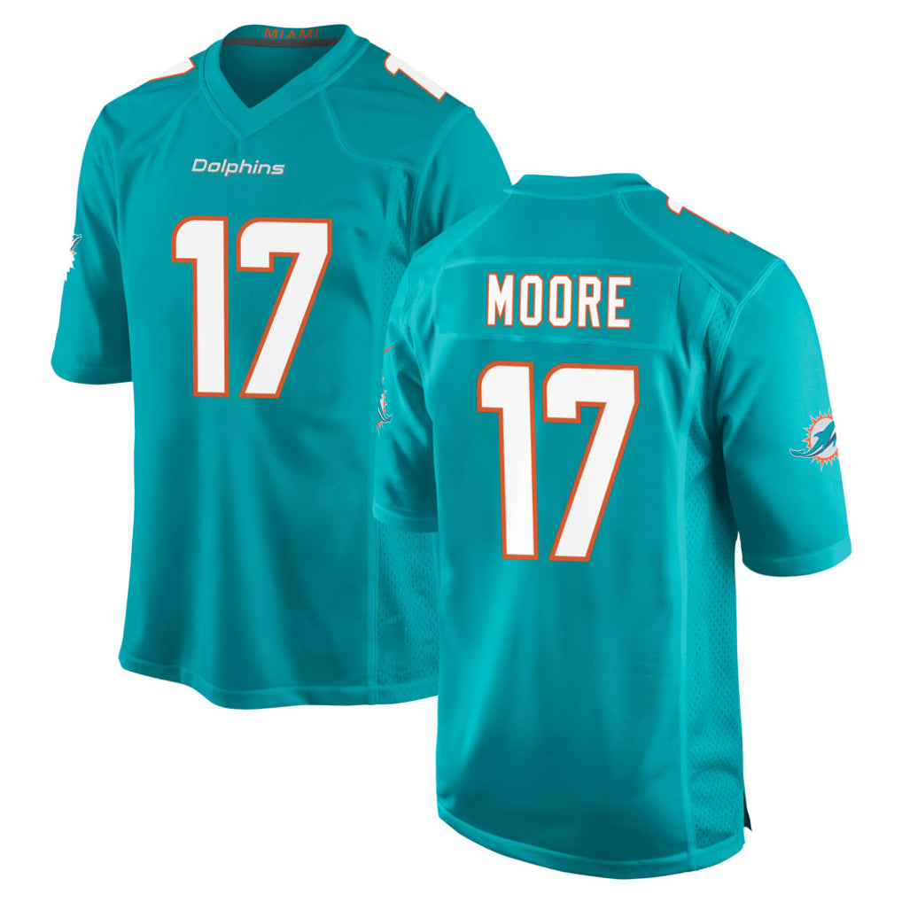 Punc M.Dolphins #17 Trey Moore Player Aqua Home Game Stitched Jerseys