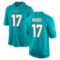 Punc M.Dolphins #17 Trey Moore Player Aqua Home Game Stitched Jerseys