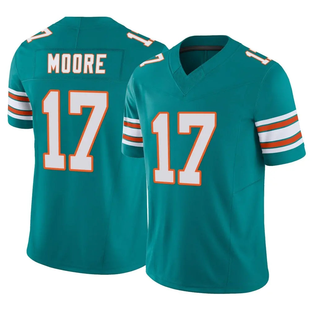 Punc M.Dolphins #17 Trey Moore Player Aqua Limited Alternate Vapor F.U.S.E. Home Game Stitched Jerseys