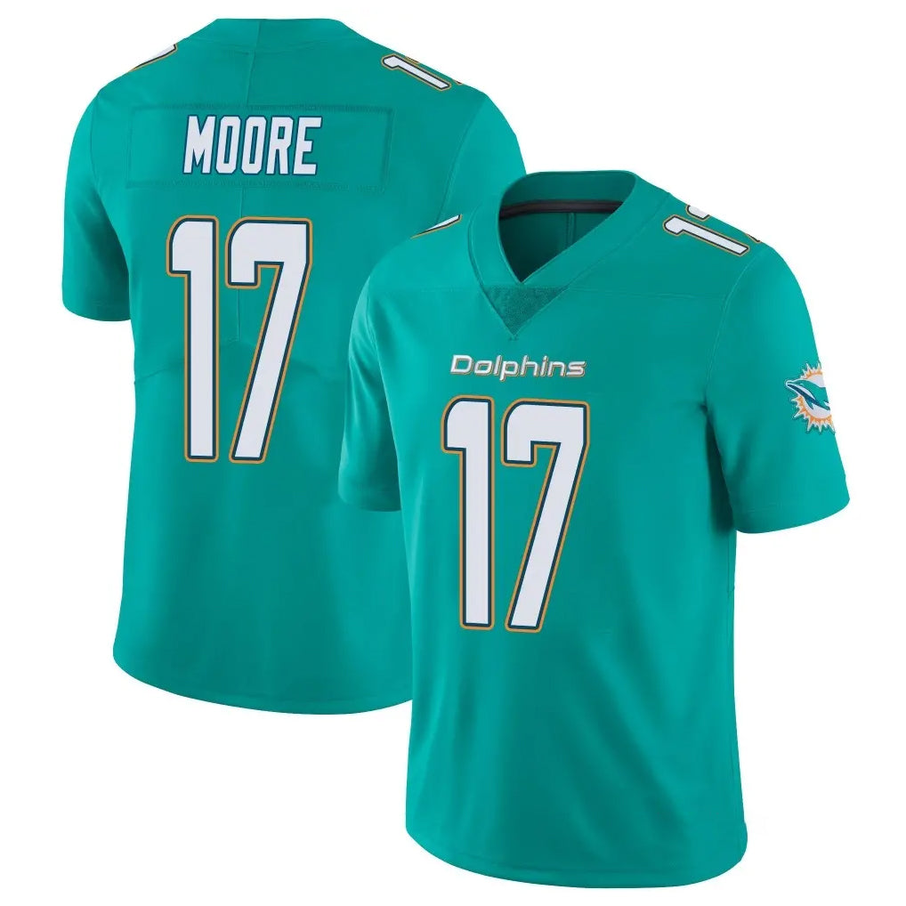 Punc M.Dolphins #17 Trey Moore Player Aqua Limited Vapor Untouchable Home Game Stitched Jerseys