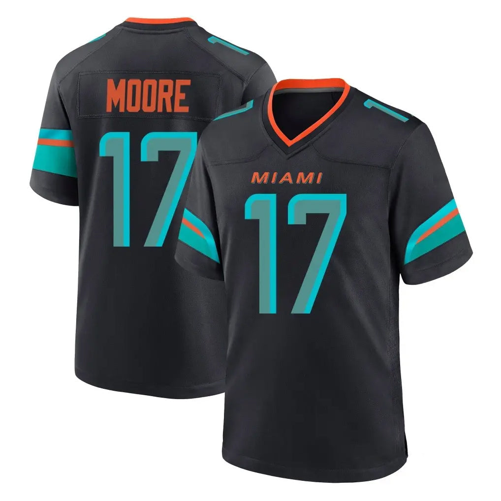 Punc M.Dolphins #17 Trey Moore Player Black Pitch Rivalries Collection Home Game Stitched Jerseys