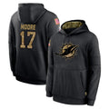 Punc M.Dolphins #17 Trey Moore Player Black Salute to Service Hoodies Limited Game Stitched Jerseys