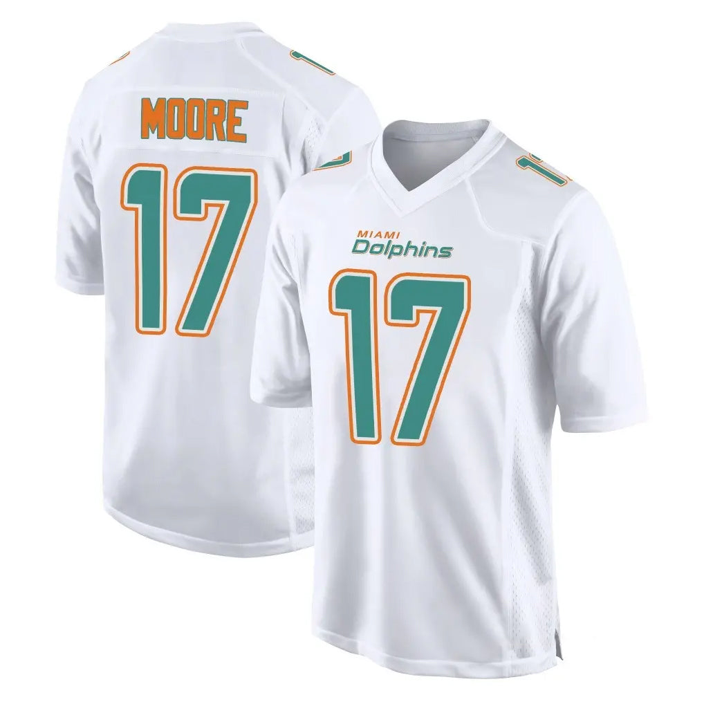 Punc M.Dolphins #17 Trey Moore Player White Fashion Home Game Stitched Jerseys