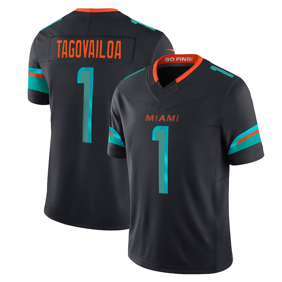 Punc M.Dolphins #1 Tua Tagovailoa Player Blue Rivalries Collection Vapor Limited Stitched Jersey