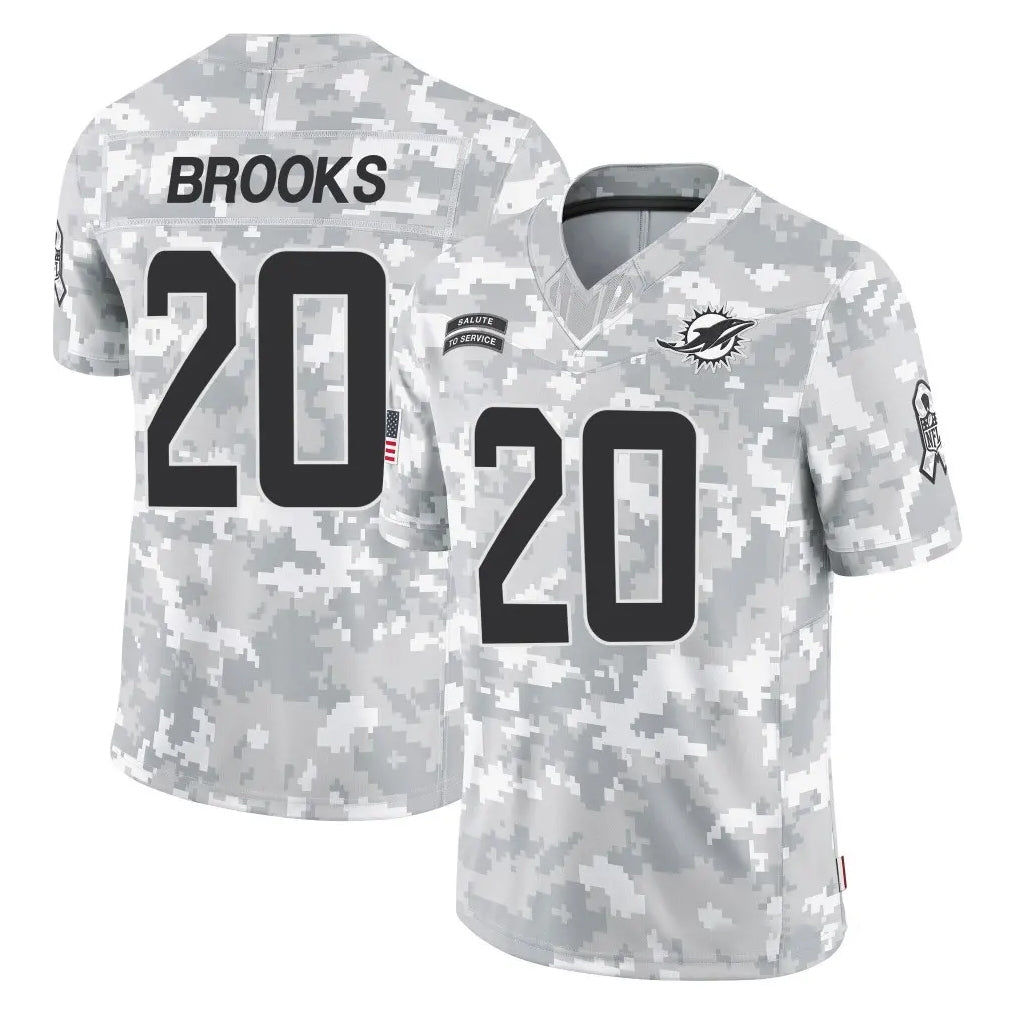 Punc M.Dolphins #20 Jordyn Brooks Player Arctic Camo Salute To Service Limited Game Stitched Jerseys