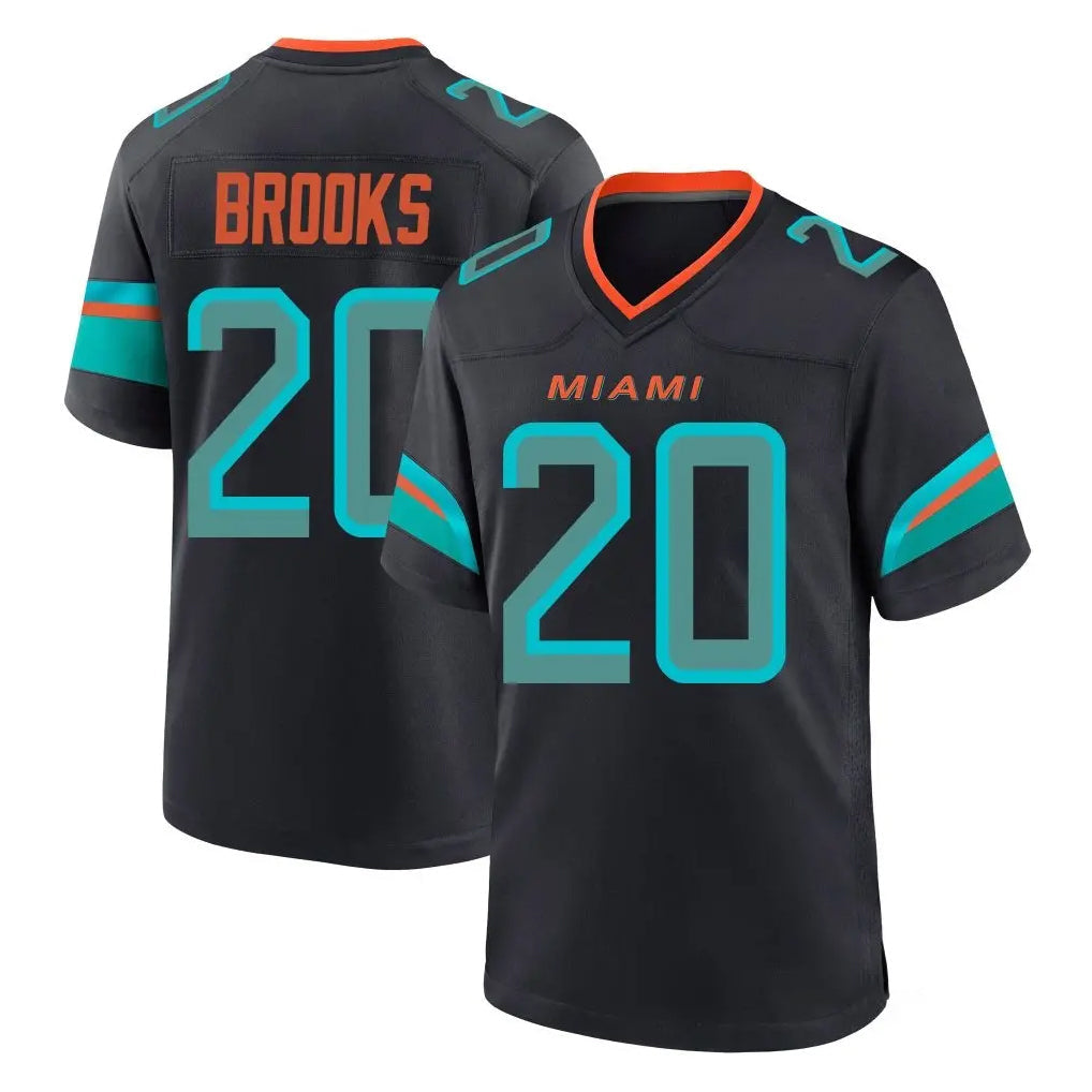 Punc M.Dolphins #20 Jordyn Brooks Player Black Pitch Rivalries Collection Home Game Stitched Jerseys