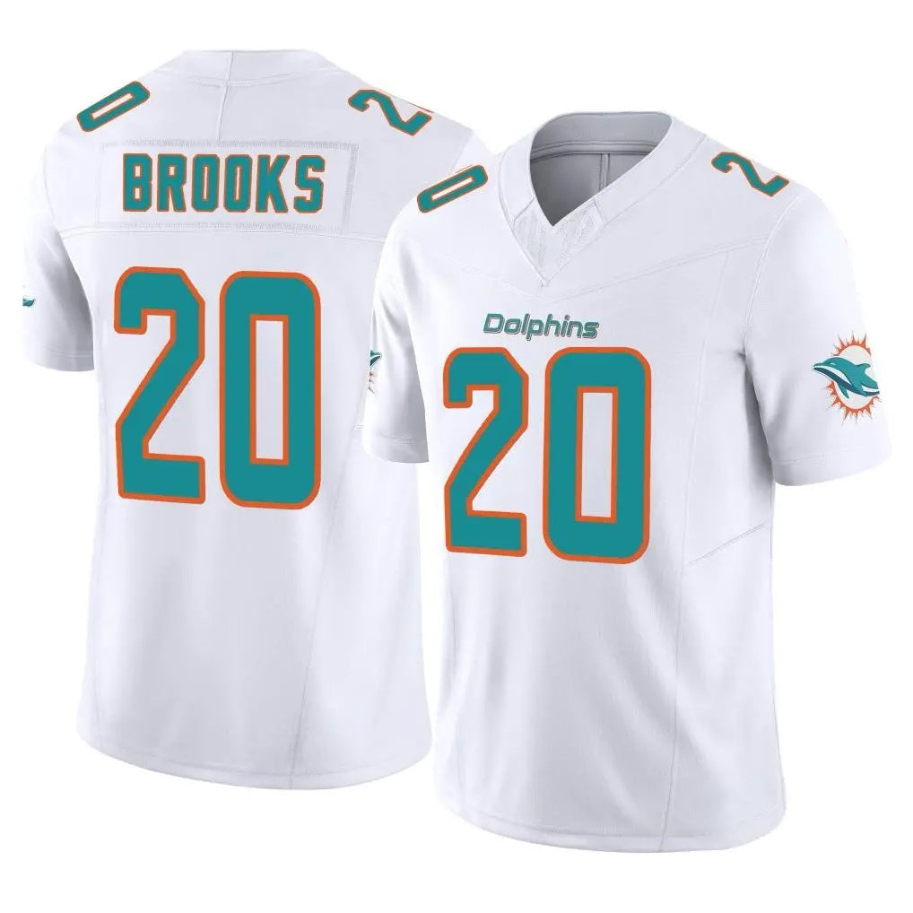 Punc M.Dolphins #20 Jordyn Brooks Player White Limited Vapor F.U.S.E. Home Game Stitched Jerseys